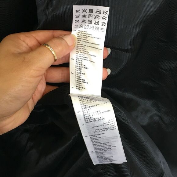 Sandro Black Cropped Leather Trim Button Front Tweed  Boucle Jacket Size 10 - Picture 15 of 17